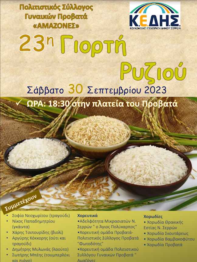 23η Γιορτή Ρυζιού στον Προβατά 1